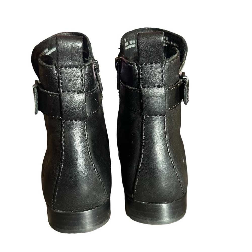 Born Black Leather Buckle Side Zipper Ankle Boots… - image 5