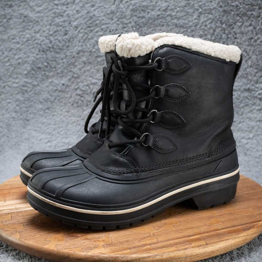 Crocs W 9 Allcast II Luxe Snow Boots Black Shimme… - image 4