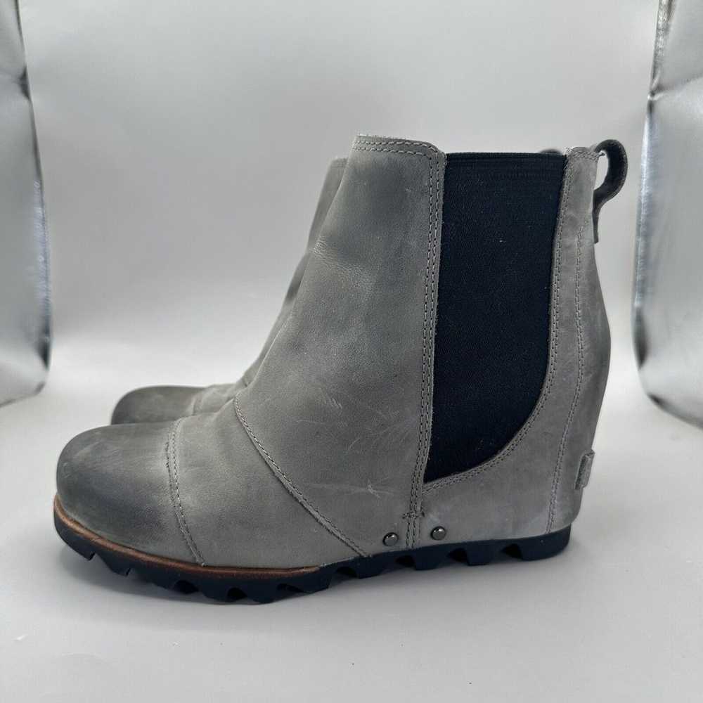 Sorel Lea Wedge Heel NL2704-089 Gray Leather Ankl… - image 2