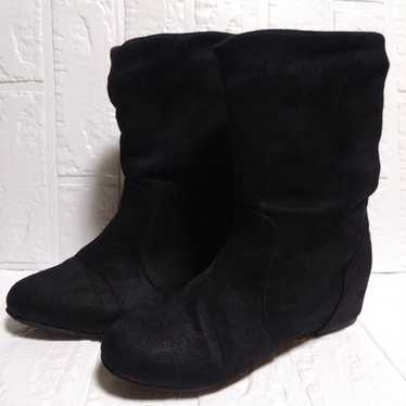 Black suede long boots