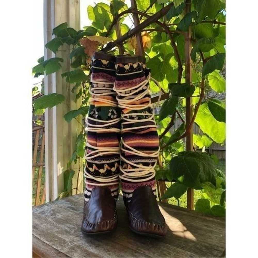 Anthropologie Matiko lace up Aztec boots 7.5 - image 9