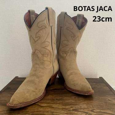 BOTAS JACA Haka Western Boots Beige Suede Embroid… - image 1