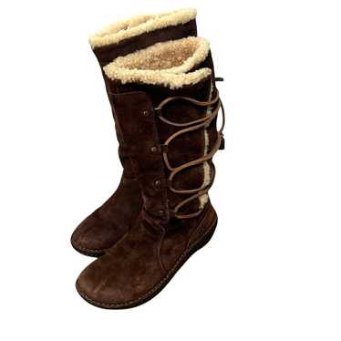 UGG Australia Surfcat Brown Leather Sheepskin Win… - image 1