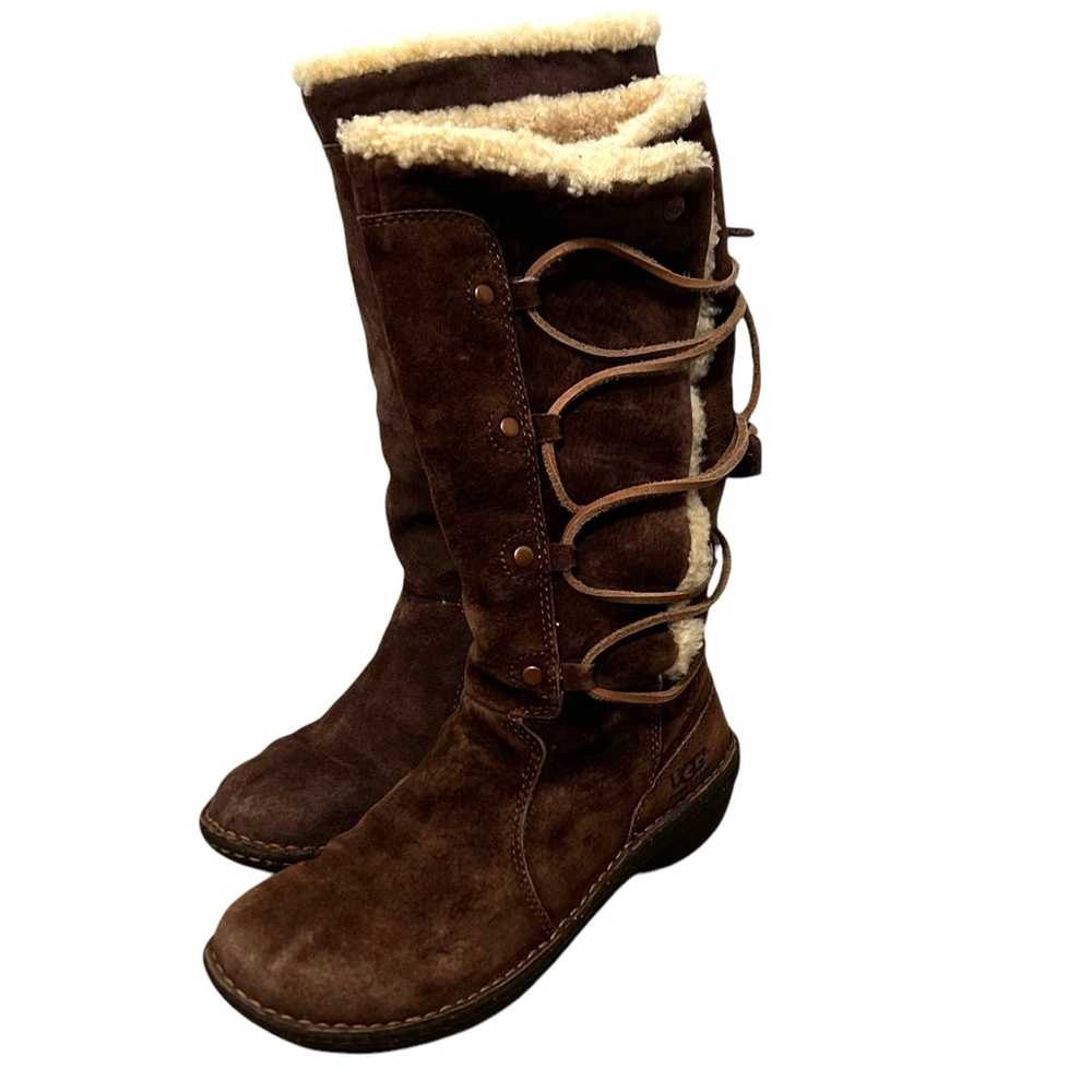 UGG Australia Surfcat Brown Leather Sheepskin Win… - image 5