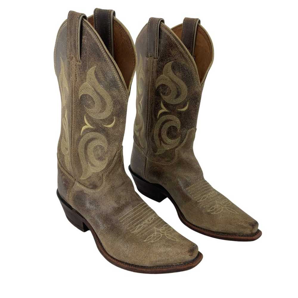 Justin Women's Tan Leather Western Boots Size 7.5… - image 1