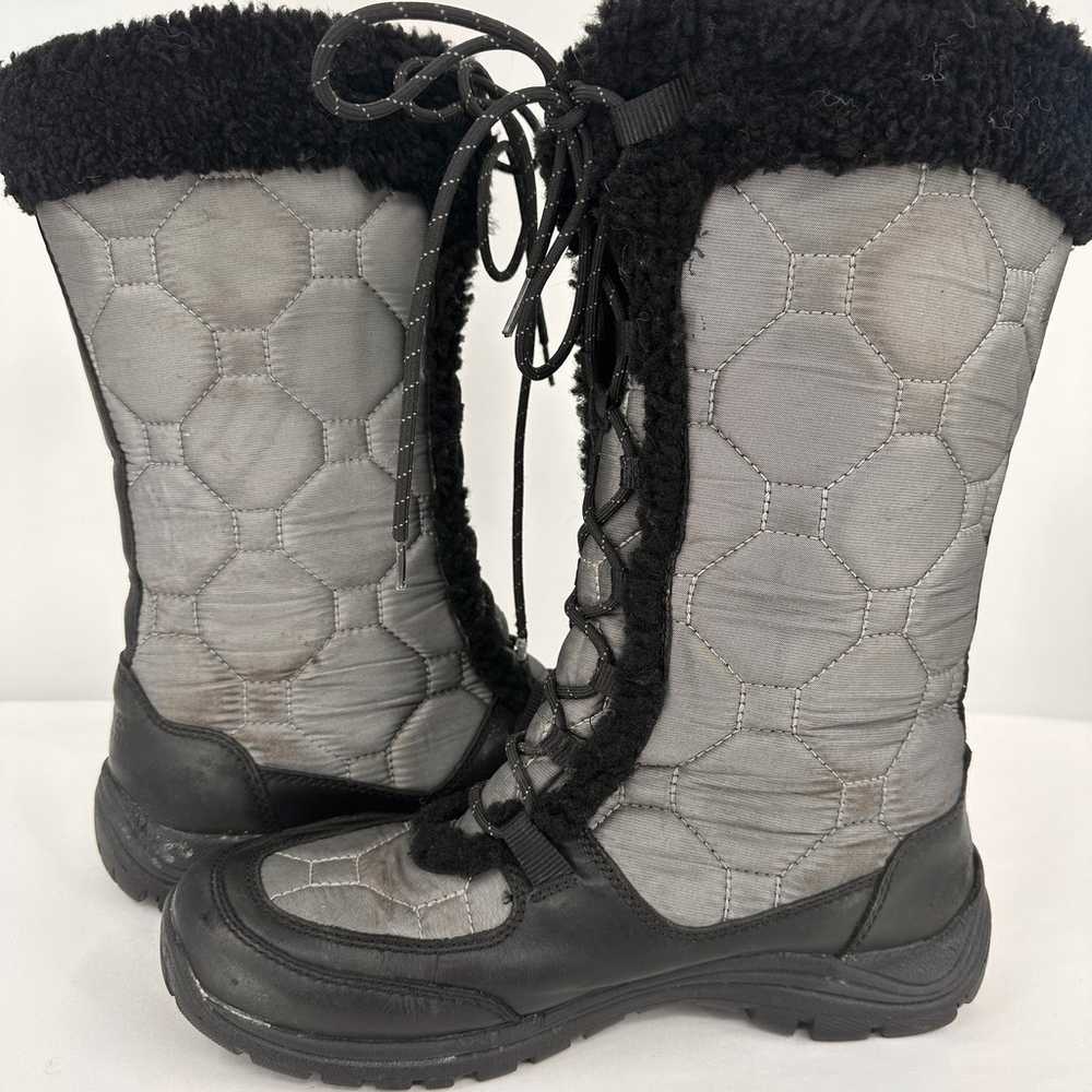 UGG Gray Fur Capstone Quilted Tall Lace Up Winter… - image 10