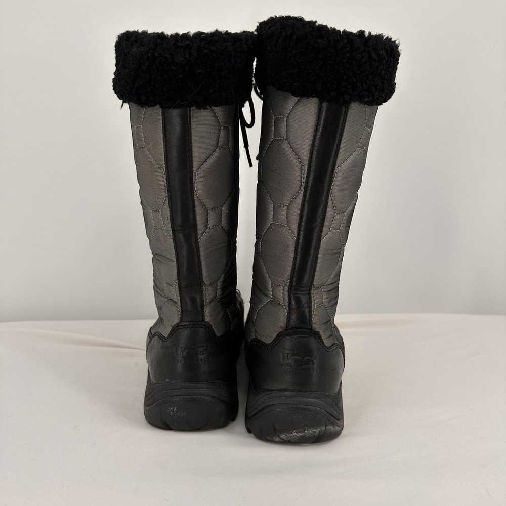 UGG Gray Fur Capstone Quilted Tall Lace Up Winter… - image 8