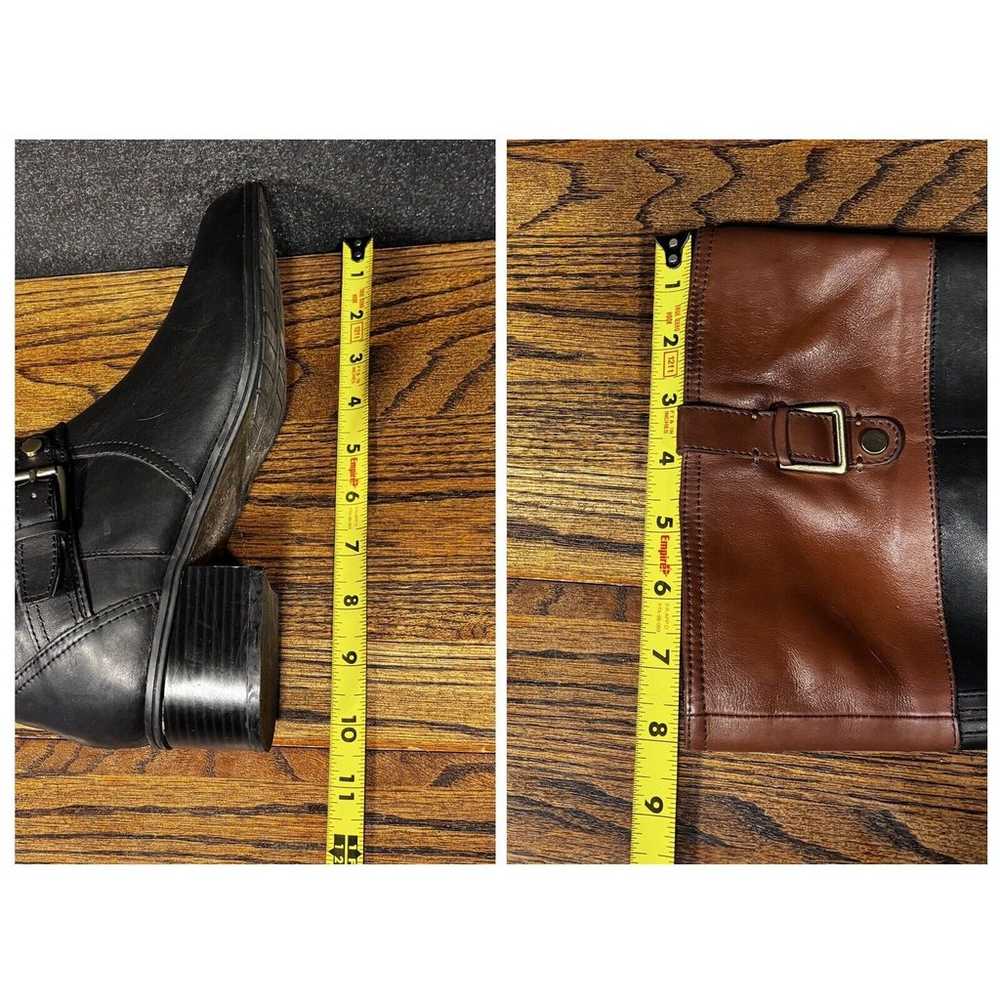 BANDOLINO Black & Brown Leather Knee High Campus … - image 7