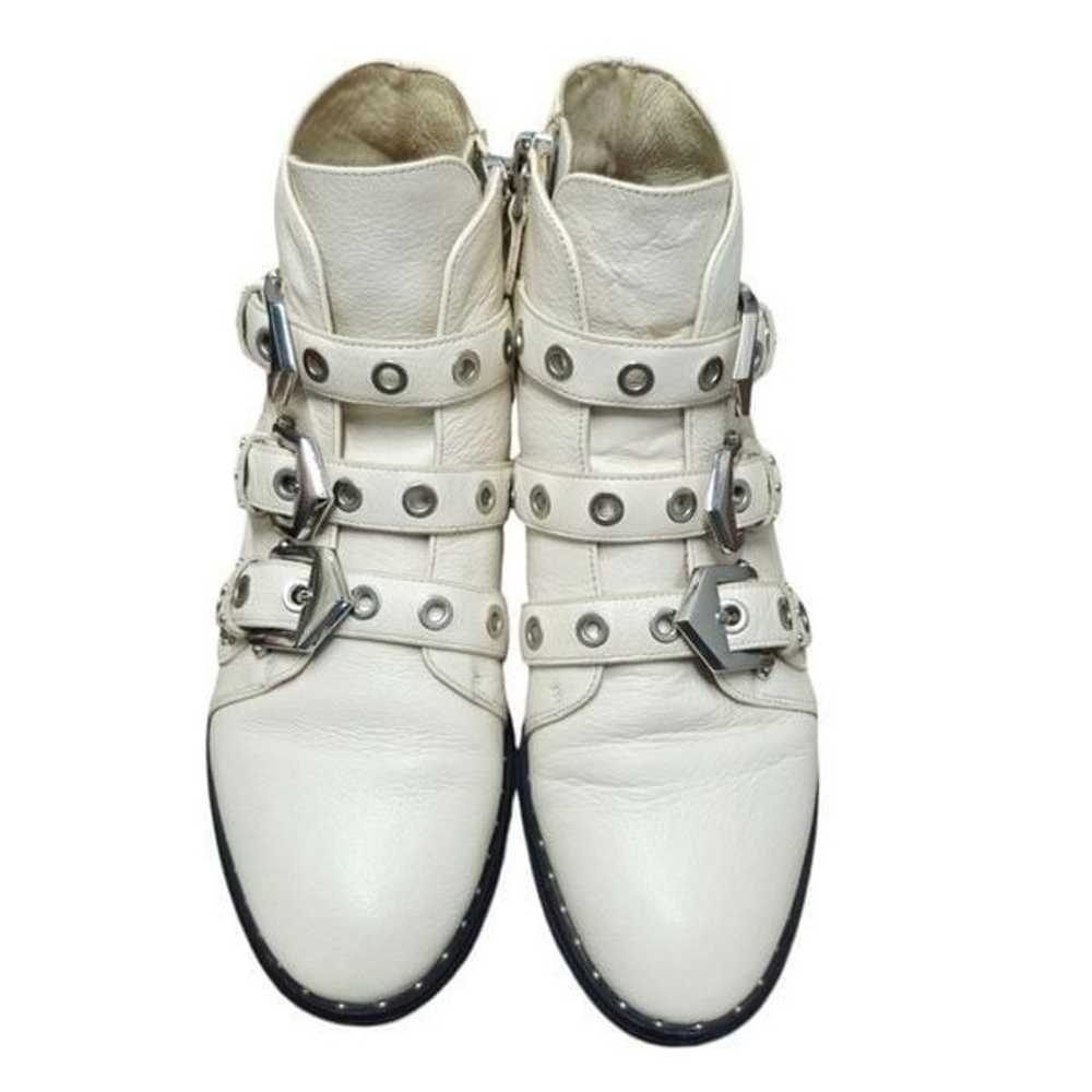 Sol Sana Maxwell Silver Buckle White Leather Boot… - image 2