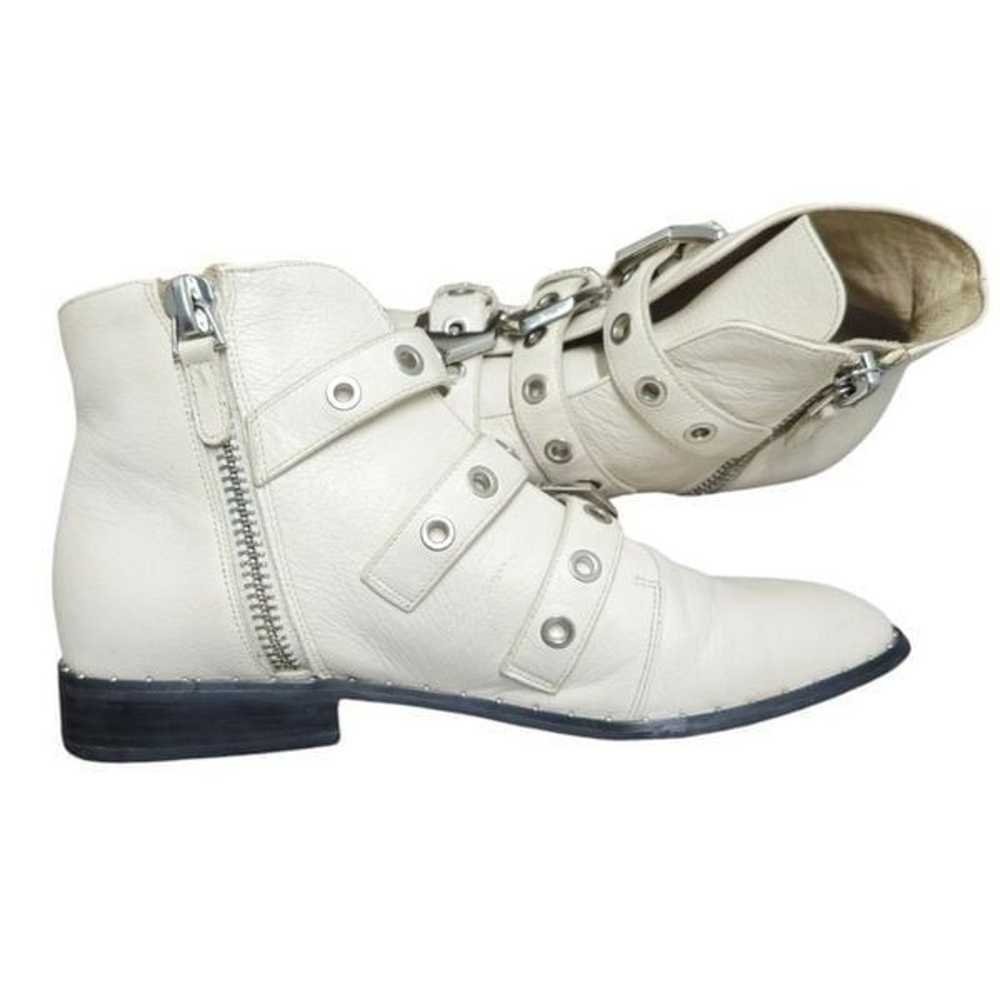 Sol Sana Maxwell Silver Buckle White Leather Boot… - image 4