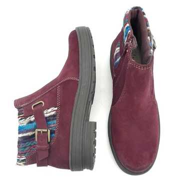 Earth Origins Tate Bootie Burgundy Suede Boho Knit