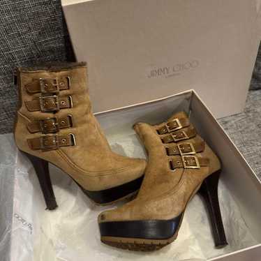 JIMMY CHOO Beige High Heel Boots 35 - image 1