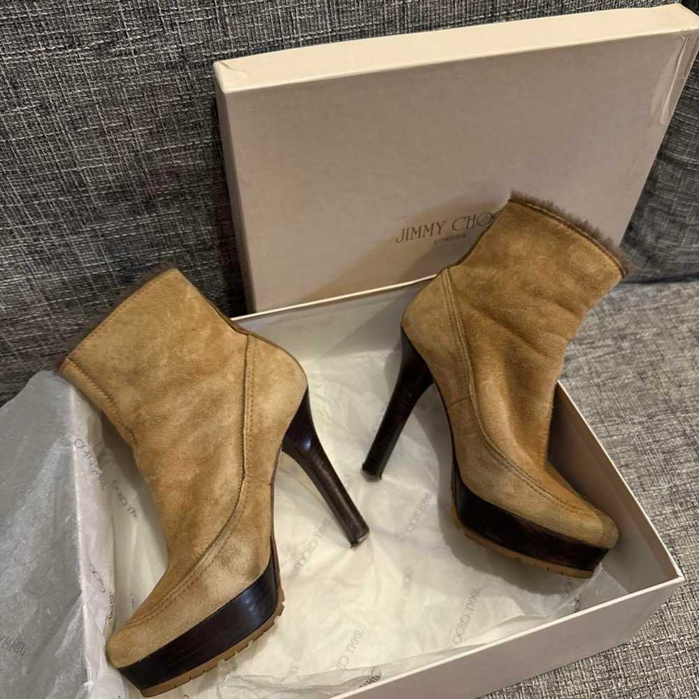 JIMMY CHOO Beige High Heel Boots 35 - image 2