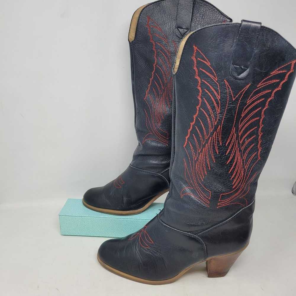 Vtg Hanna Cowboy Cowgirl Boots Western Made Canad… - image 1