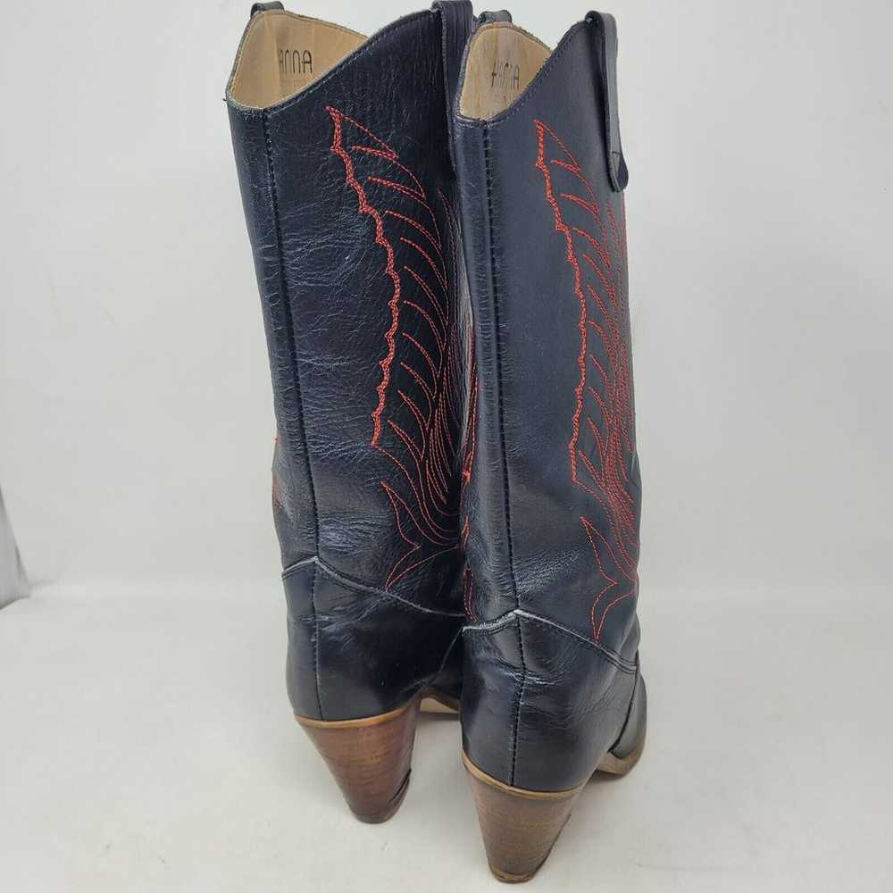 Vtg Hanna Cowboy Cowgirl Boots Western Made Canad… - image 3