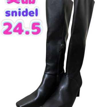 Like new Snidel long boots, black, size 24.5. - image 1