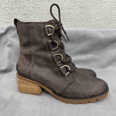 Sorel Cate Lace Up Leather Boots Size 8.5 Brown W… - image 1