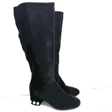 The Fix Juliette Black Suede Pearl Tall Boots Siz… - image 1