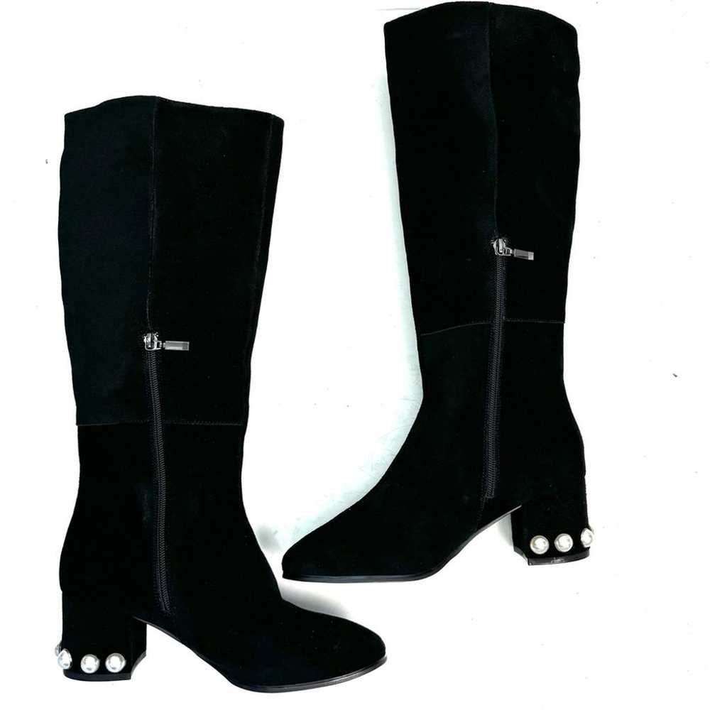 The Fix Juliette Black Suede Pearl Tall Boots Siz… - image 7