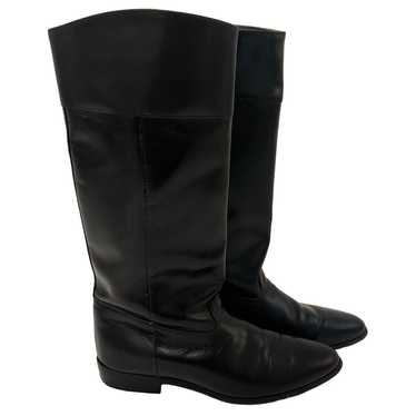 Acme Vintage Women's Black Leather Cowboy Boots Si