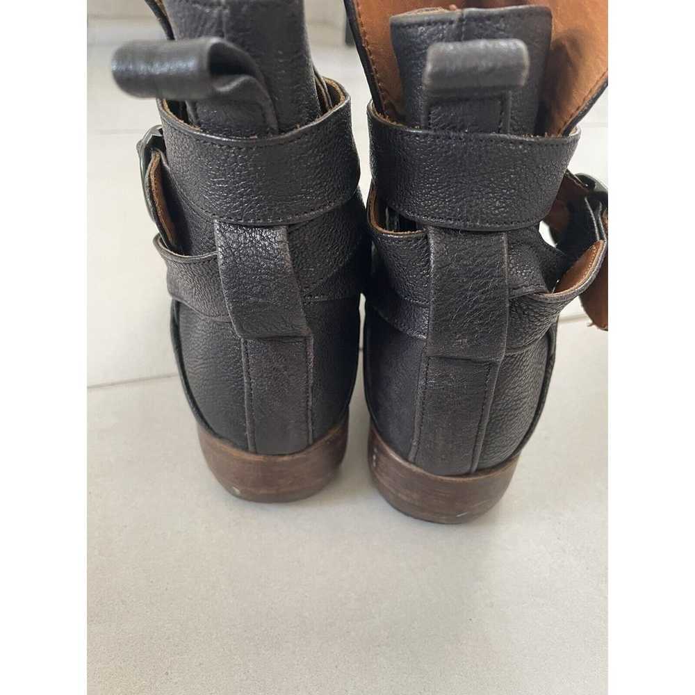 P. Monjo Ankle Boots Strappy Pull On Leather FLAWS - image 10