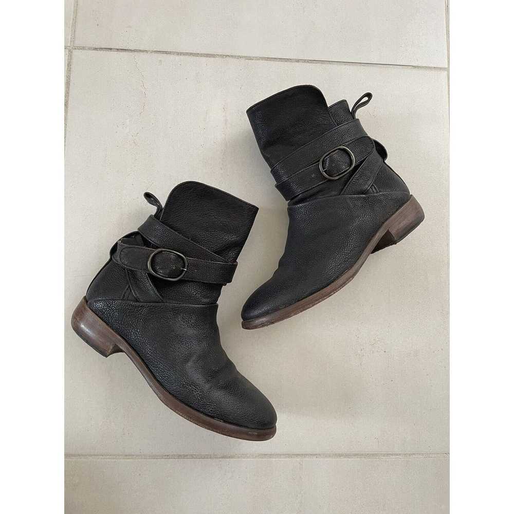 P. Monjo Ankle Boots Strappy Pull On Leather FLAWS - image 2