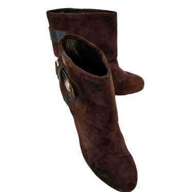 COACH LEATHER / SUEDE BROWN BOOTIES SIZE 8.5