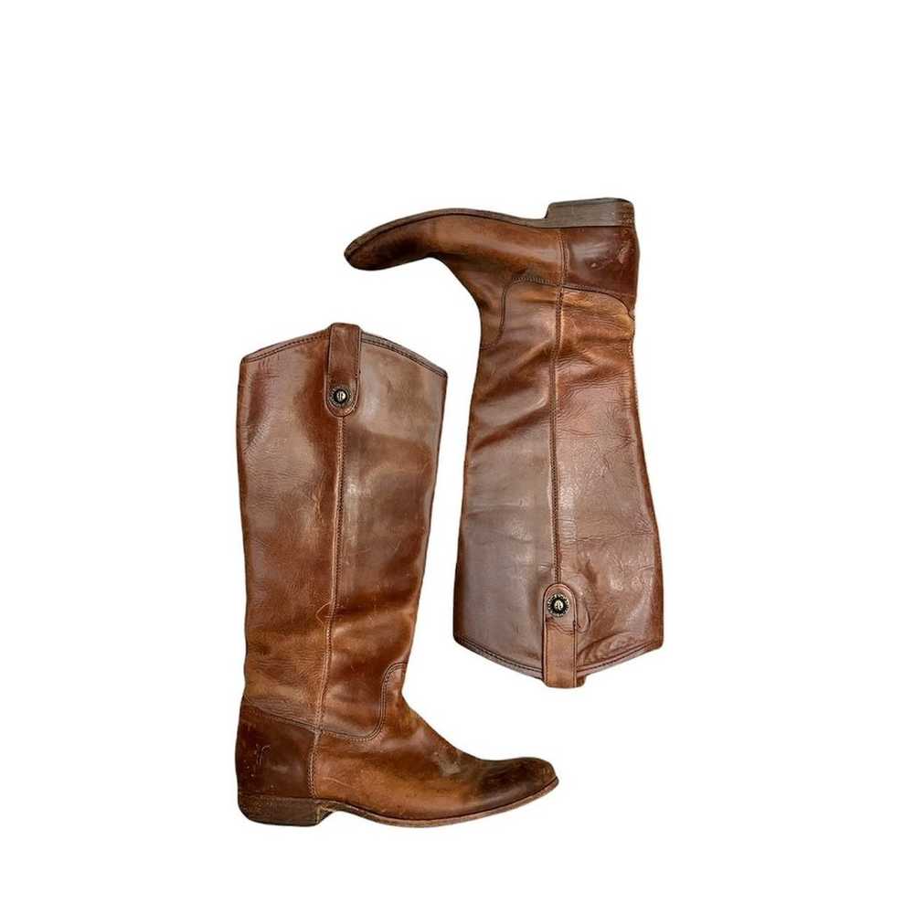 Frye Melissa Button Brown Leather Pull On Boots - image 2