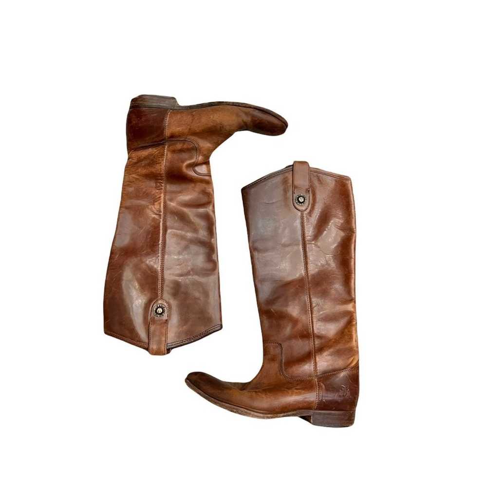 Frye Melissa Button Brown Leather Pull On Boots - image 3