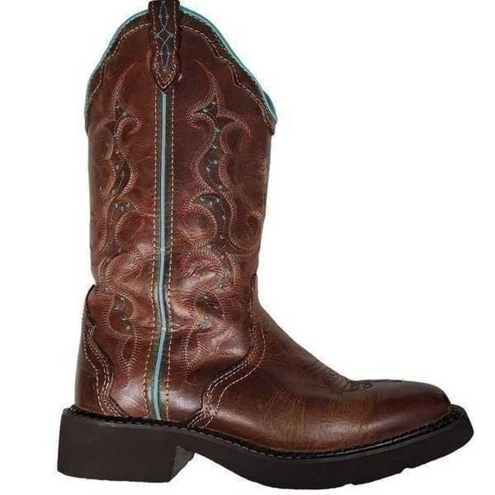 Justin Gypsy Women's Brown Teal Leather Raya West… - image 10