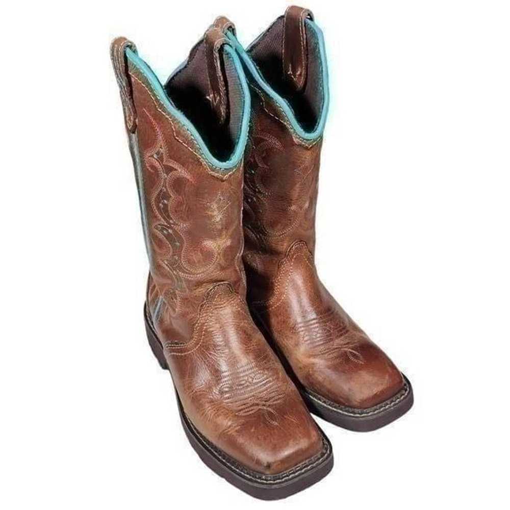 Justin Gypsy Women's Brown Teal Leather Raya West… - image 2