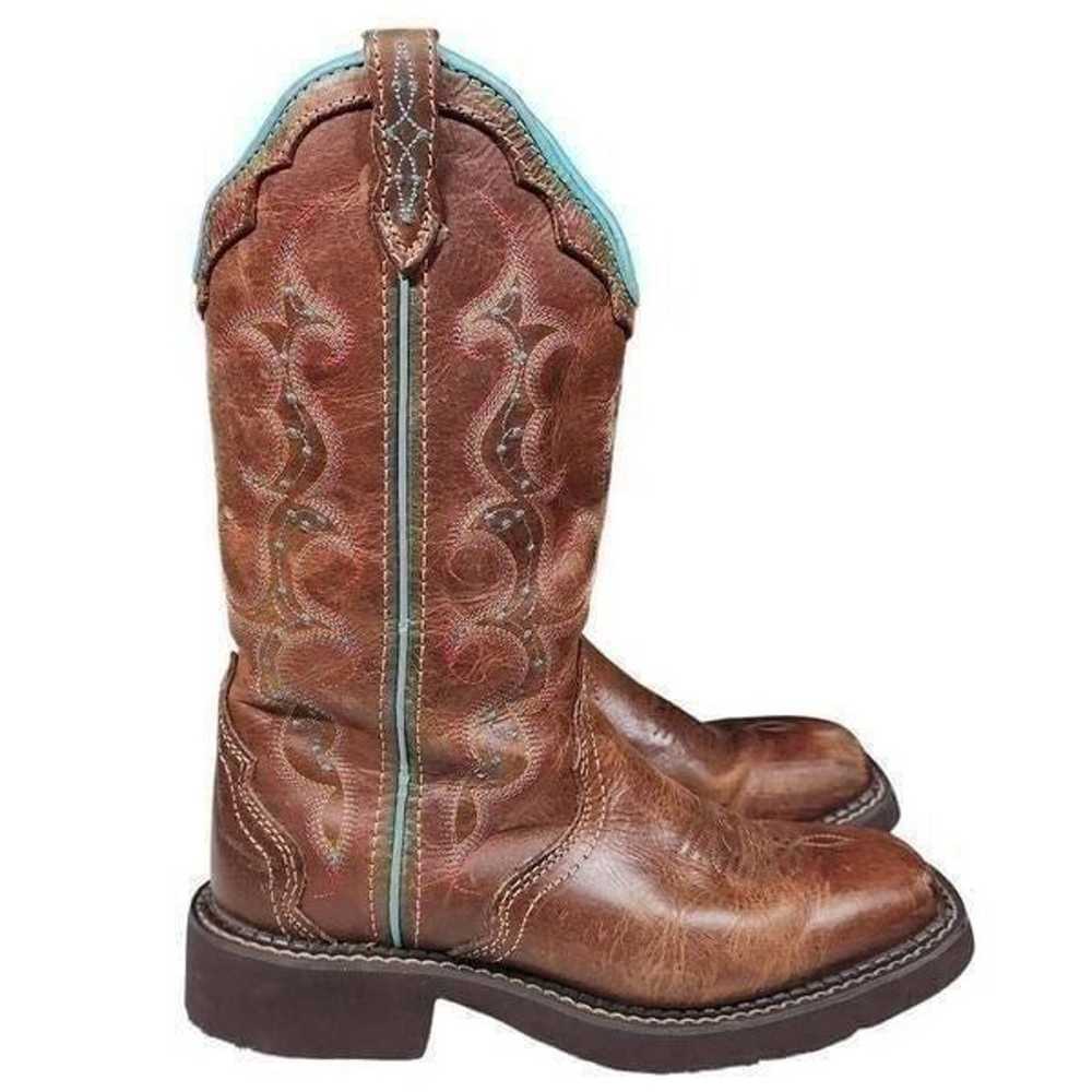 Justin Gypsy Women's Brown Teal Leather Raya West… - image 3