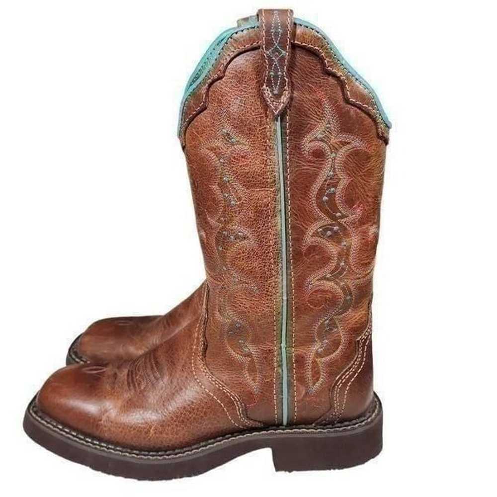 Justin Gypsy Women's Brown Teal Leather Raya West… - image 4