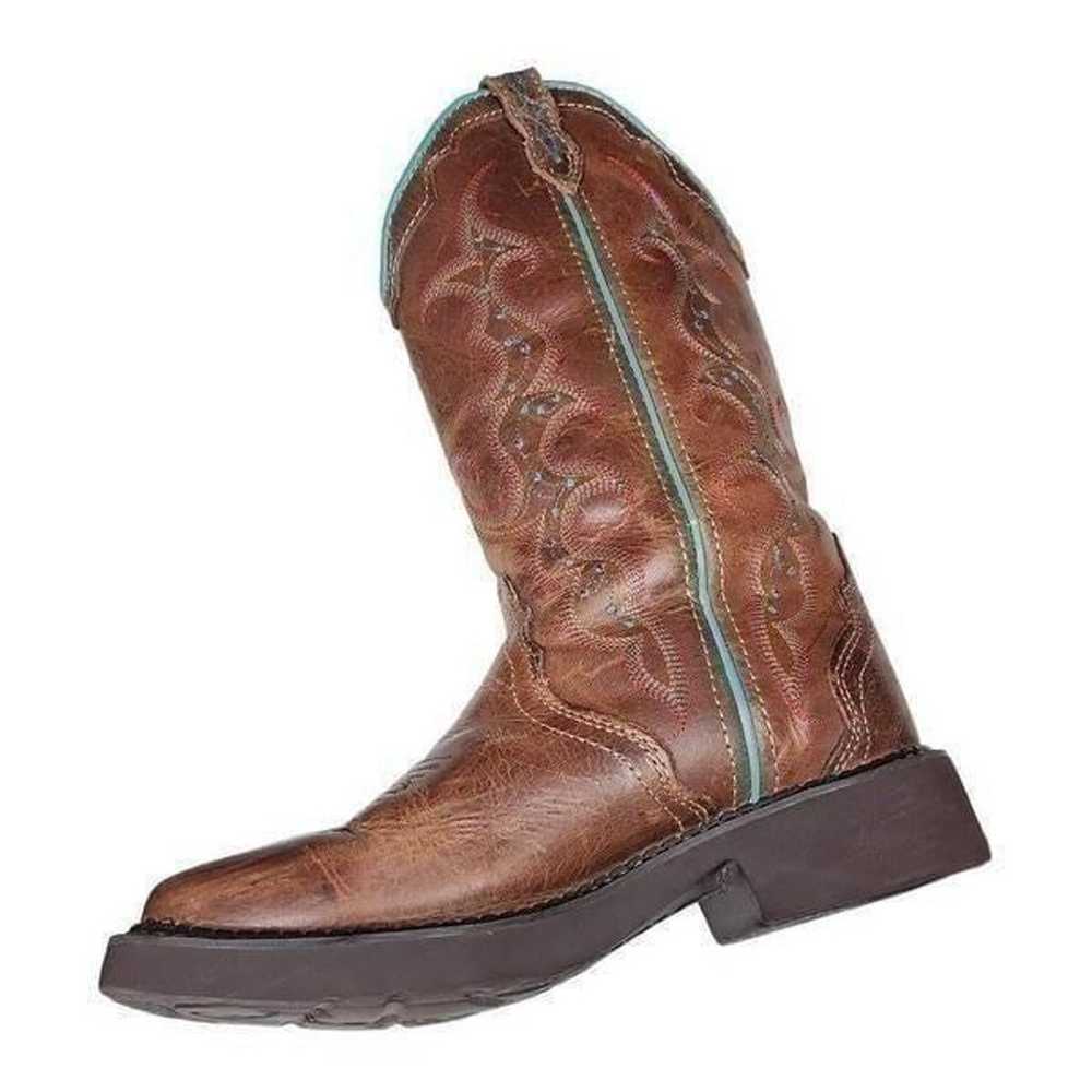 Justin Gypsy Women's Brown Teal Leather Raya West… - image 9