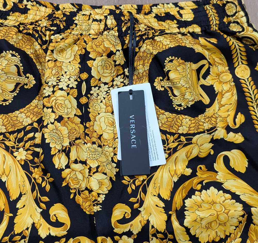 Versace Versace Barocco Printed Silk Shorts Black… - image 2