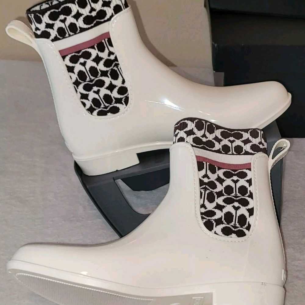 COACH Rain Boot Rivington Ankle Wellie Bootie Ivo… - image 1