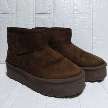 Brown Suede Thick-soled Short Boots - image 1