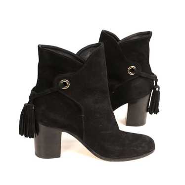 EC M. Gemi Leather Tassel Ankle Block Heel Bootie… - image 1