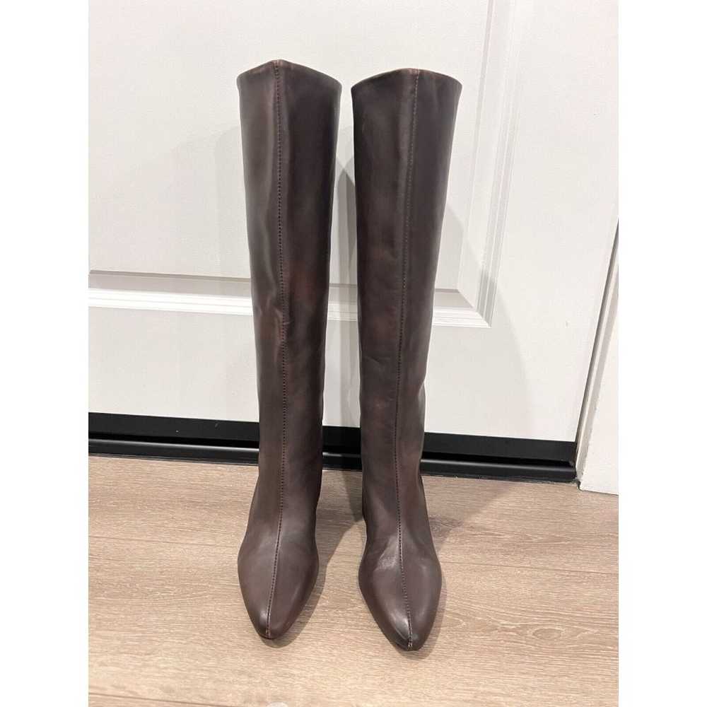 Zara Brown Knee High Leather Boots NWT  Women Siz… - image 6