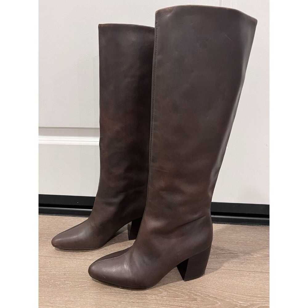 Zara Brown Knee High Leather Boots NWT  Women Siz… - image 8