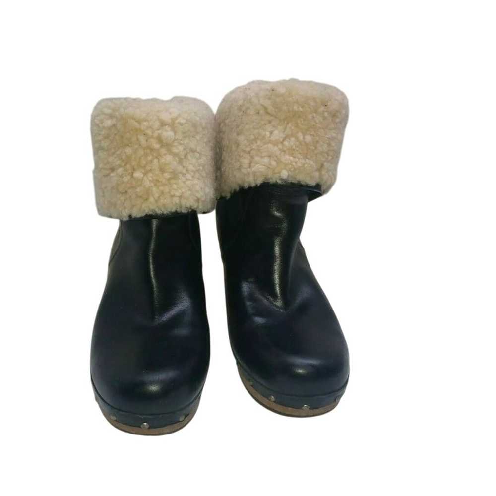 UGG Boot Lynnea Black Leather Sheepskin Studded H… - image 3