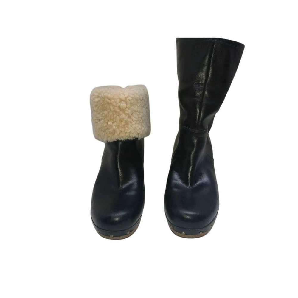 UGG Boot Lynnea Black Leather Sheepskin Studded H… - image 5