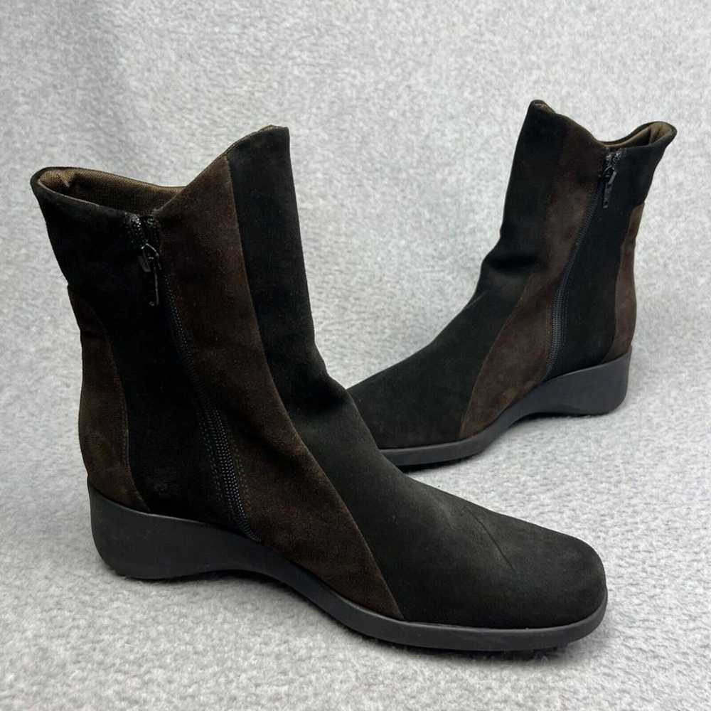 Aquatalia Black Brown Patchwork Suede Snow Boots … - image 4