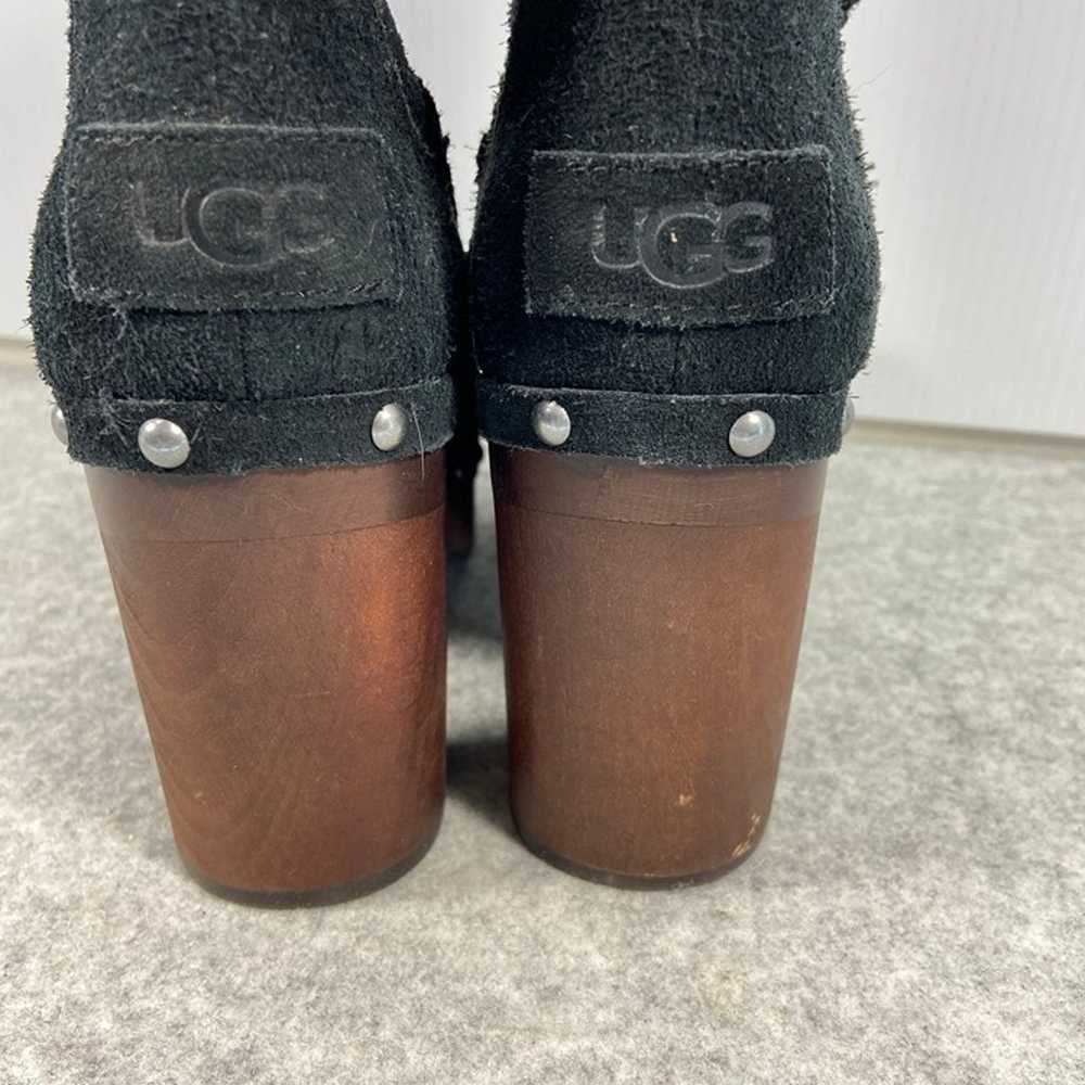 UGG Kouri Black Suede Leather Wood Clog Heel Stud… - image 7