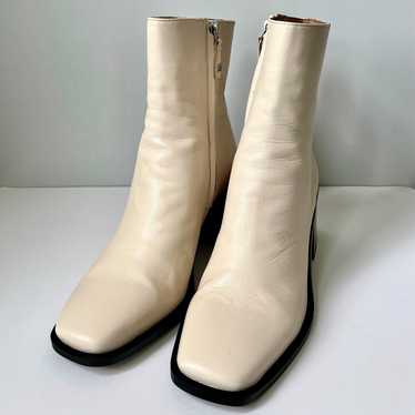 Sam Edelman Ivory Leather Ankle Boots