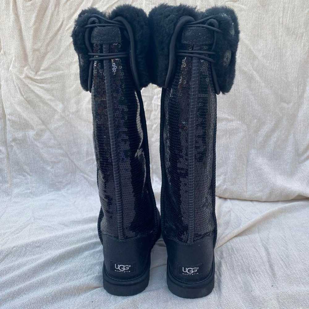 Rare! UGG Sequin Long Boots Sheepskin Boots US6 - image 4