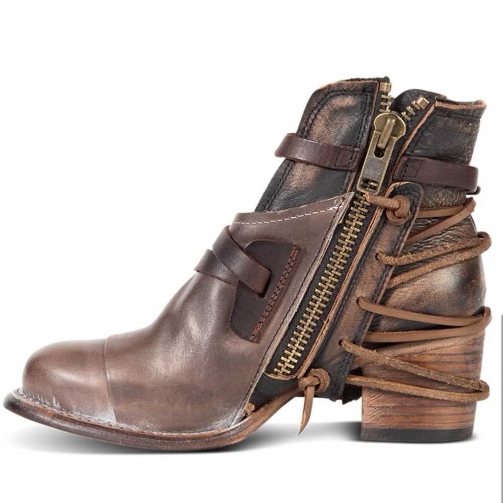 Freebird by Steven Crue Booties Distressed Leathe… - image 3