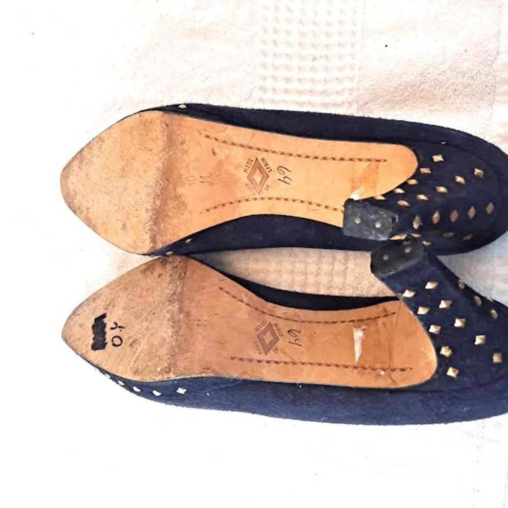 Donald J Pliner Heels Pumps 10 Navy Blue Suede  3… - image 6