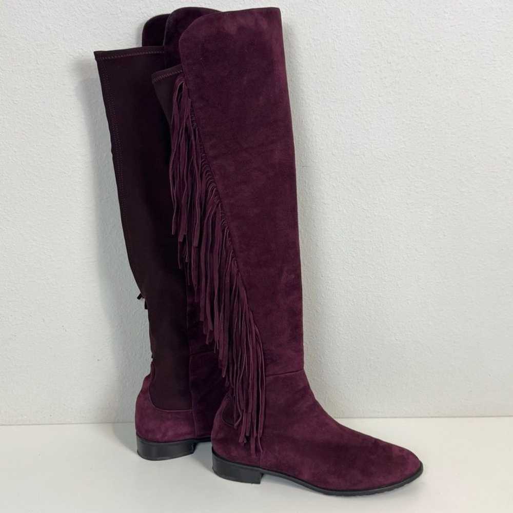 Stuart Weitzman Fringe Suede Over the Knee Boots … - image 1