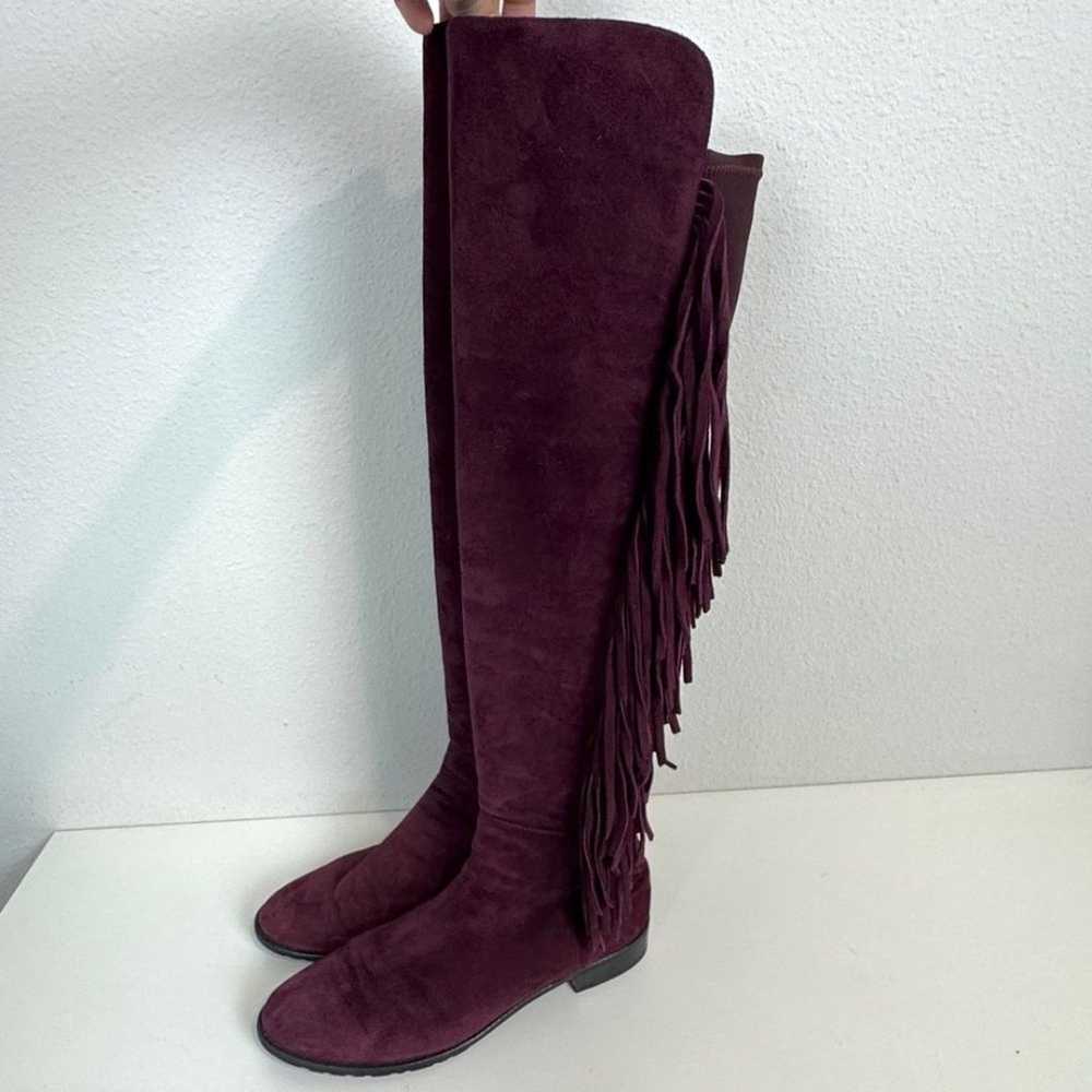 Stuart Weitzman Fringe Suede Over the Knee Boots … - image 3